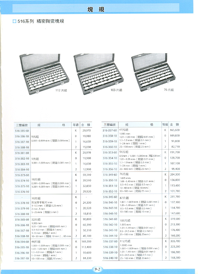 塊規一覽表  精密鋼質塊規516系列 精密陶瓷塊規516系列 (001-3.jpg)